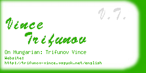 vince trifunov business card